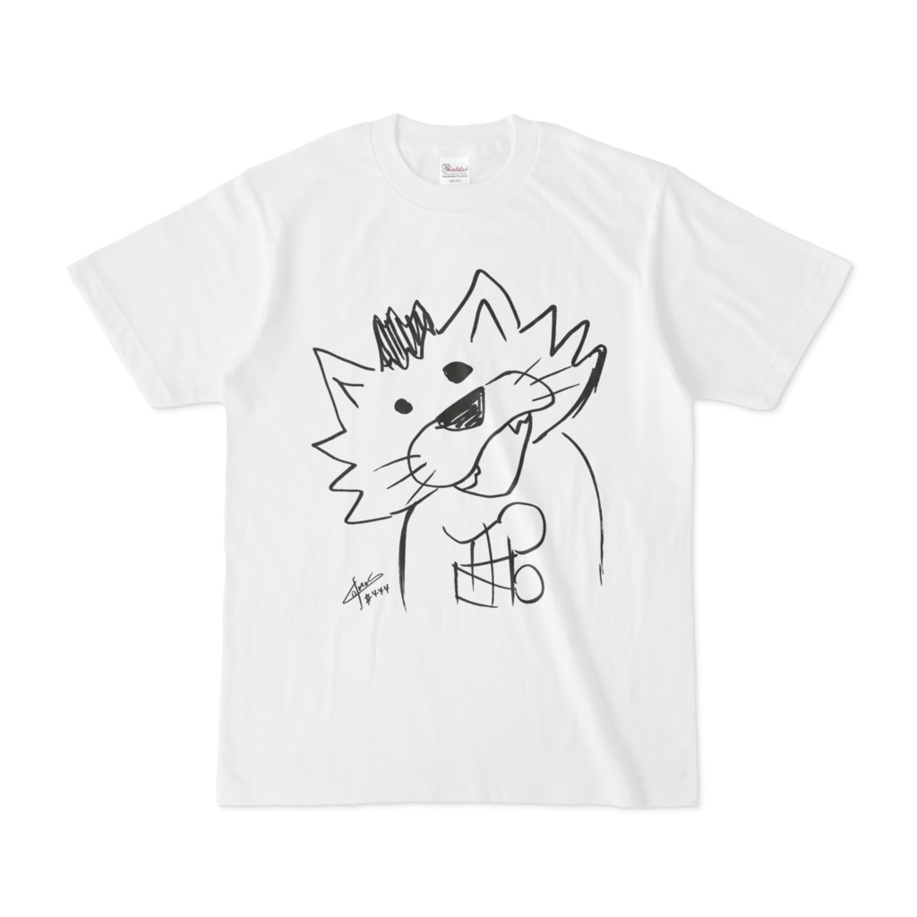 【オープン記念&ホワイト限定特別価格!!】❀頭のわるいオオカミおぢさんTシャツ(ホワイト・ノーマルVer.)❀