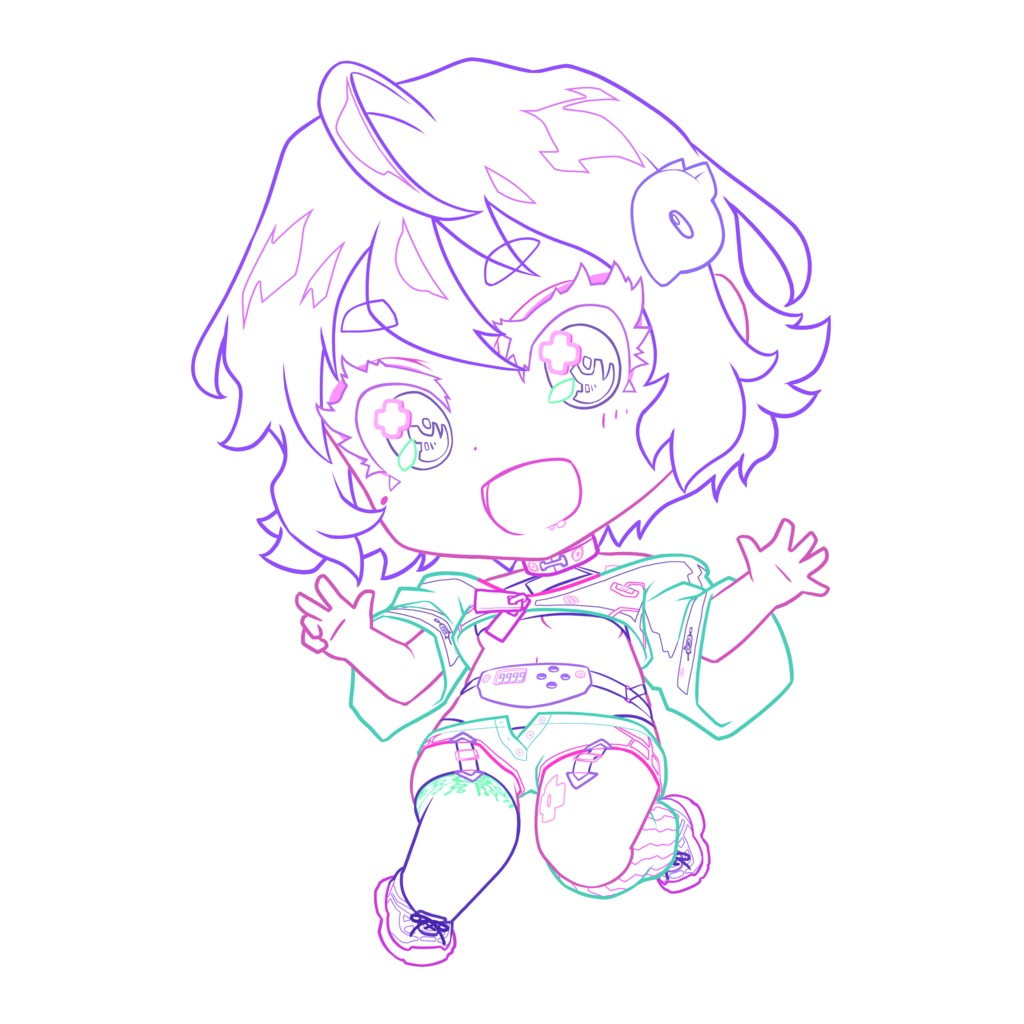 作業進ネオンカラーアクキー