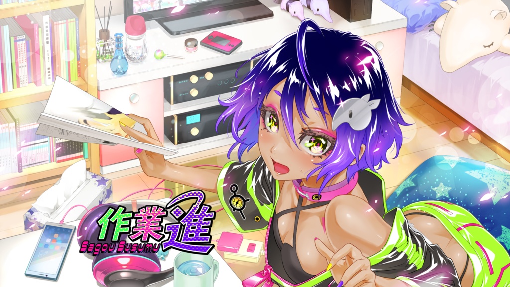 作業進日常切り取りアクリルブロック