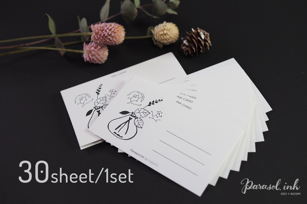 花咲くインクカード《Rose》