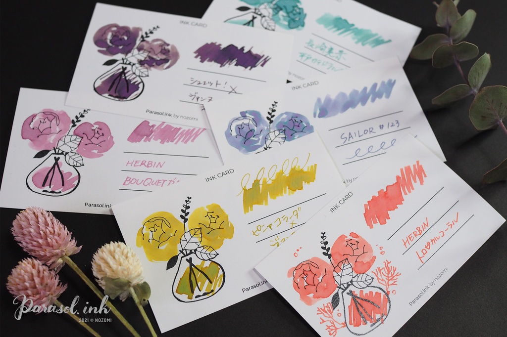 花咲くインクカード《Rose》