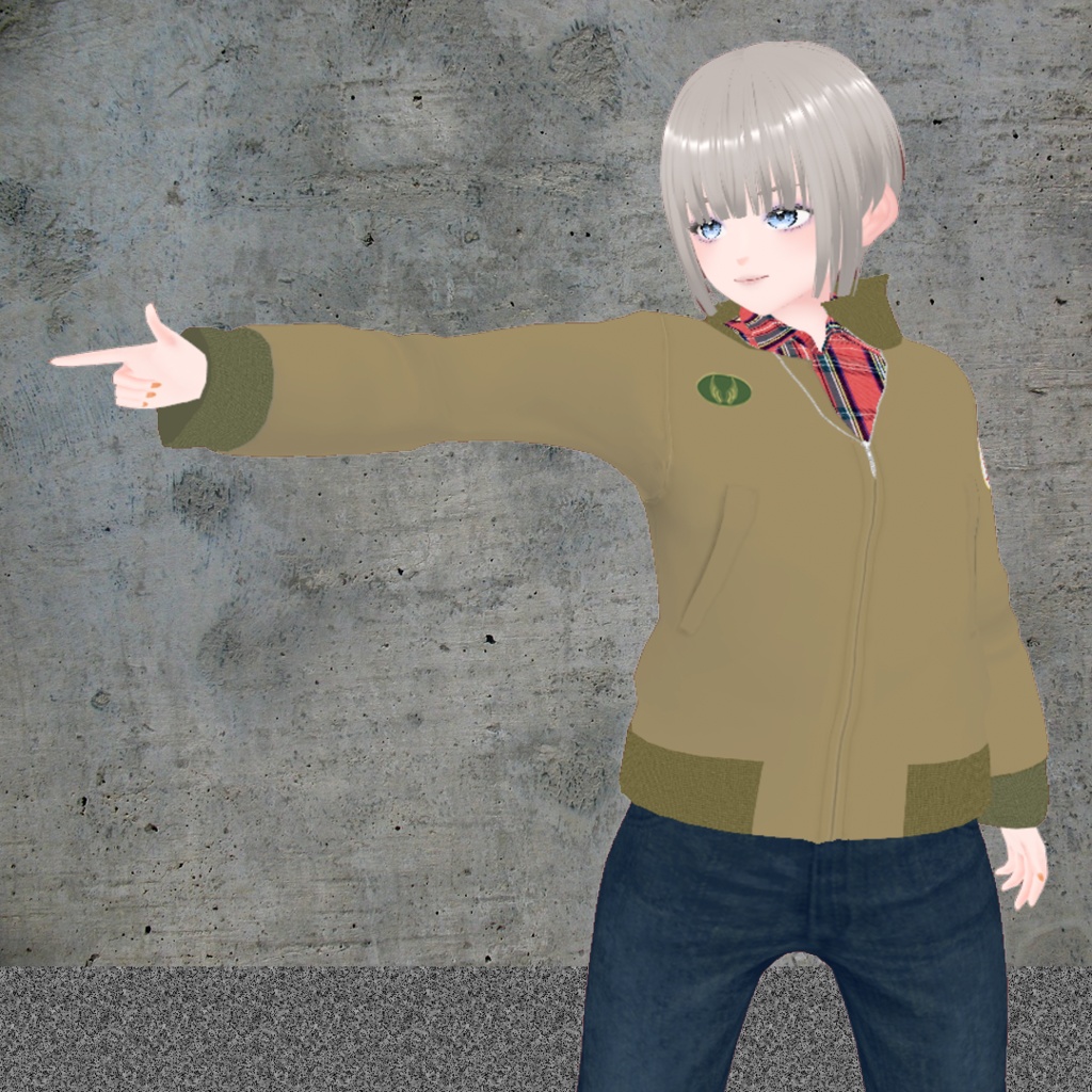 【無料/ Vroid】タンカースジャケット コーデセット(カリンカレトロ・ミリタリースペシャル1)