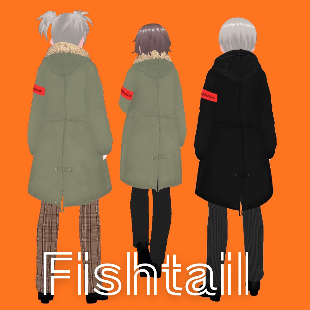 【無料あり/Vroid】M51type フィッシュテールパーカーコーデセット UK ver. / US ver.