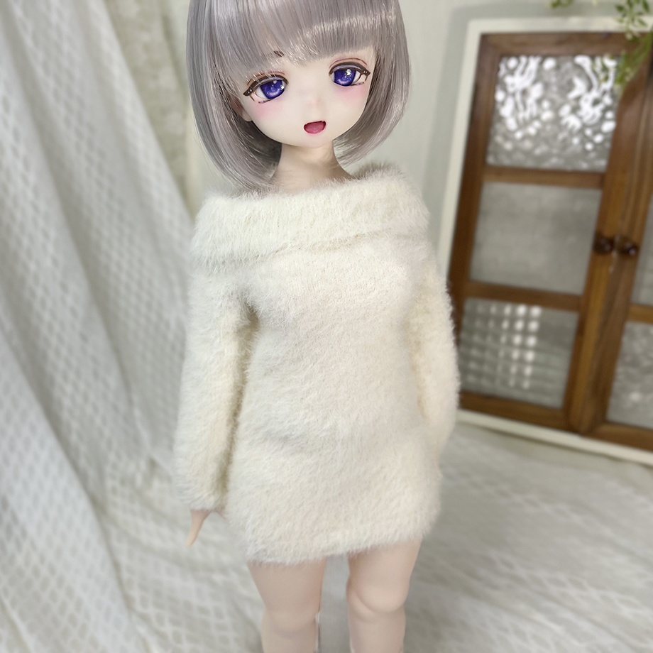 【予約商品】Shaggy off shoulder dress【Off-White】