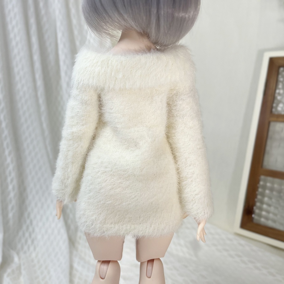 【予約商品】Shaggy off shoulder dress【Off-White】