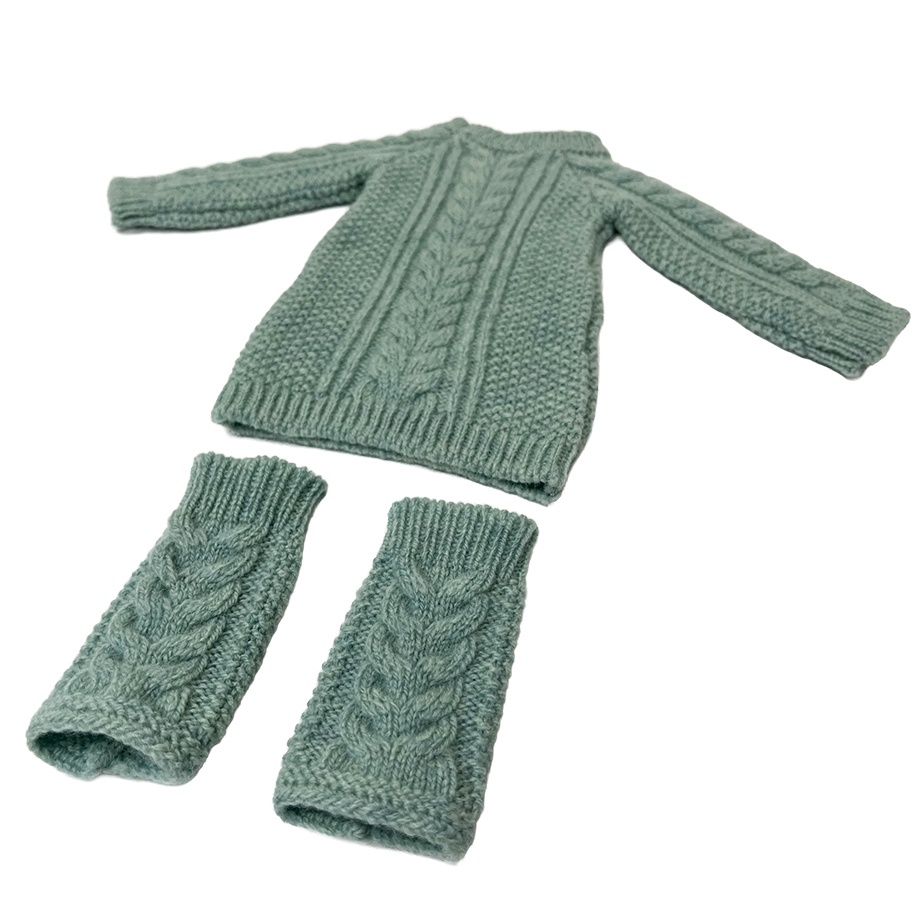 【予約商品】Cable knit dress【Mint】