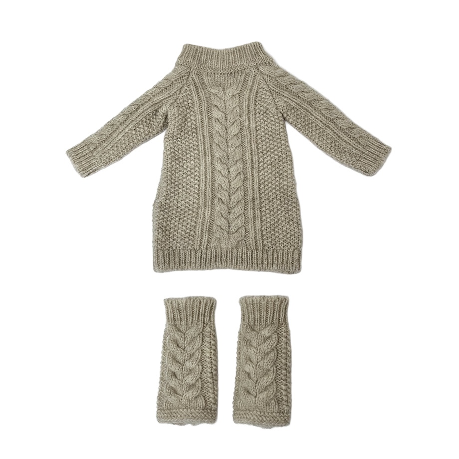 【予約商品】Cable knit dress【Beige】