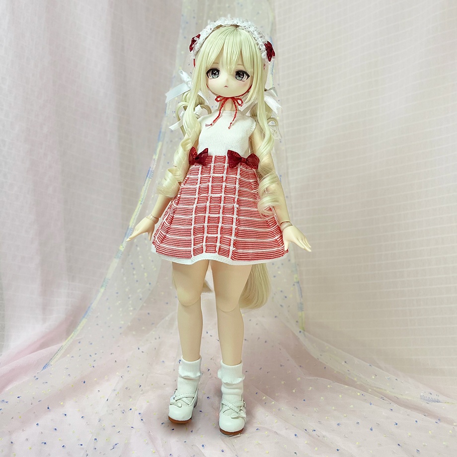 【予約商品】Sleeveless check dress 【Off-White×Red】