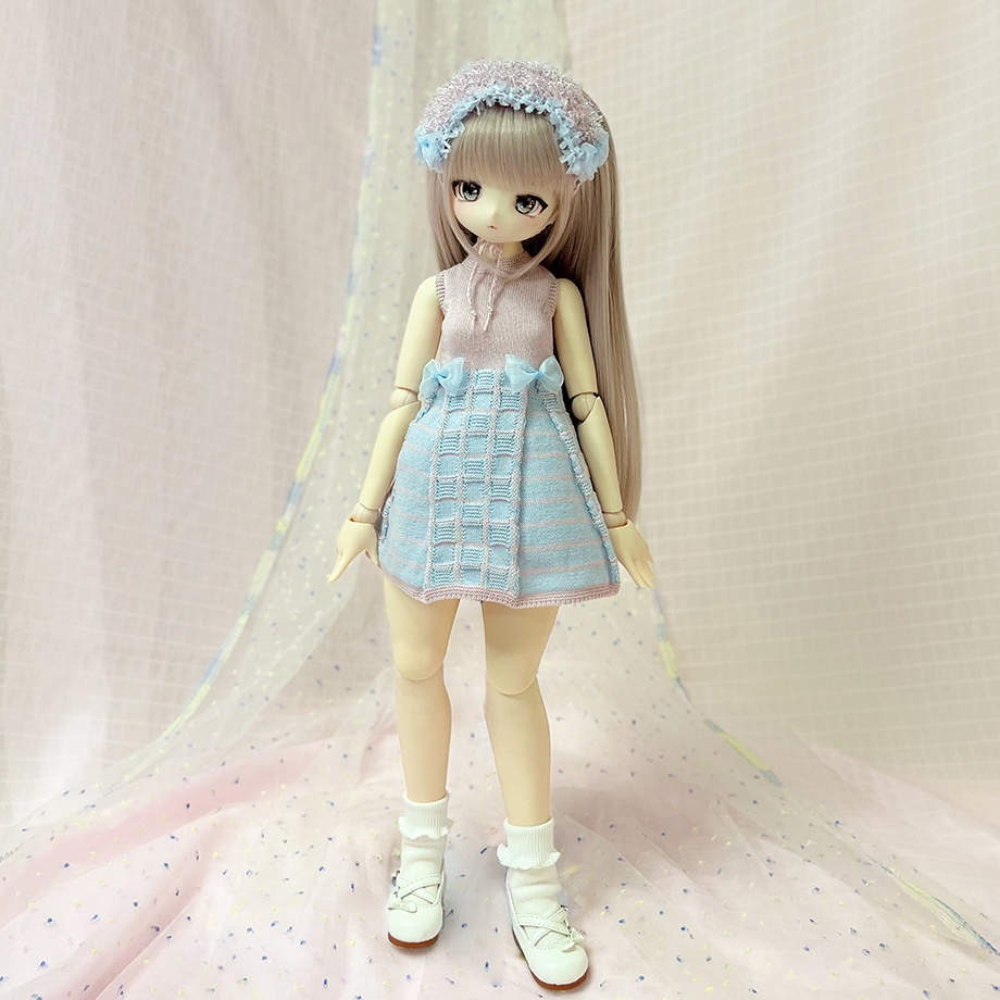 【予約商品】Sleeveless check dress 【Pink×Blue】