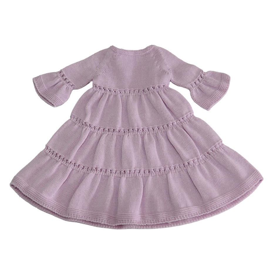 【即納】Tiered knit dress【Pink】