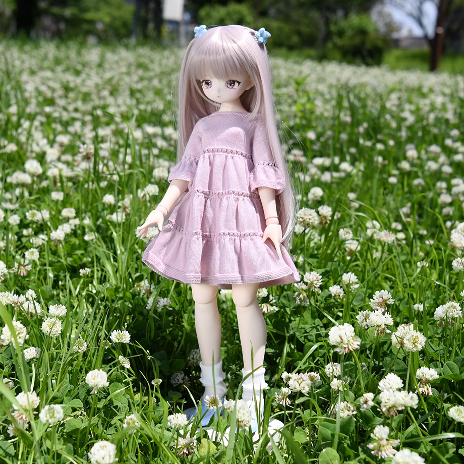 【即納】Tiered knit dress【Pink】