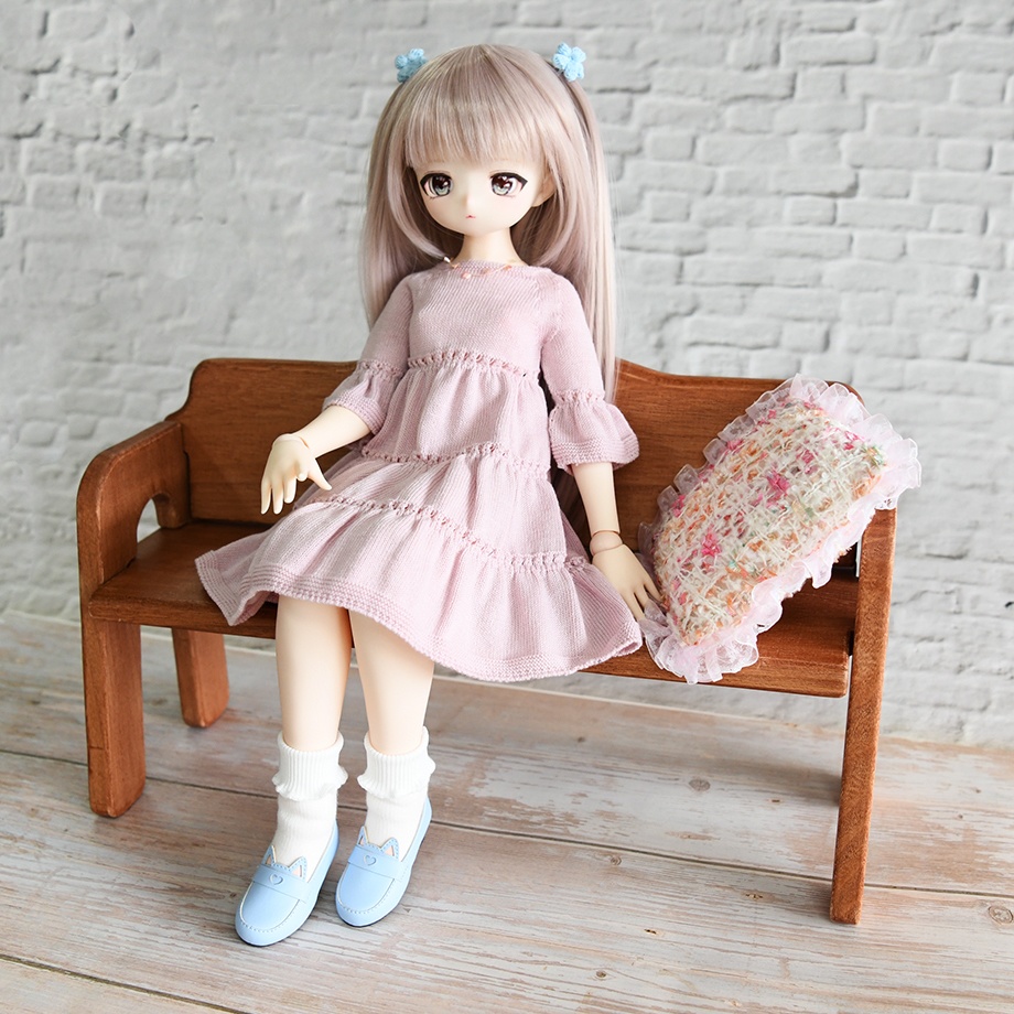 【即納】Tiered knit dress【Pink】
