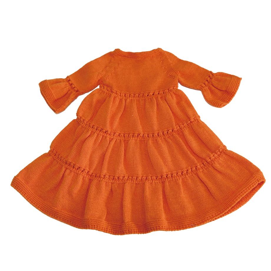 【即納】Tiered knit dress【Orange】