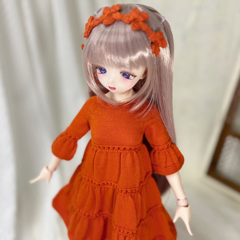 【即納】Tiered knit dress【Orange】