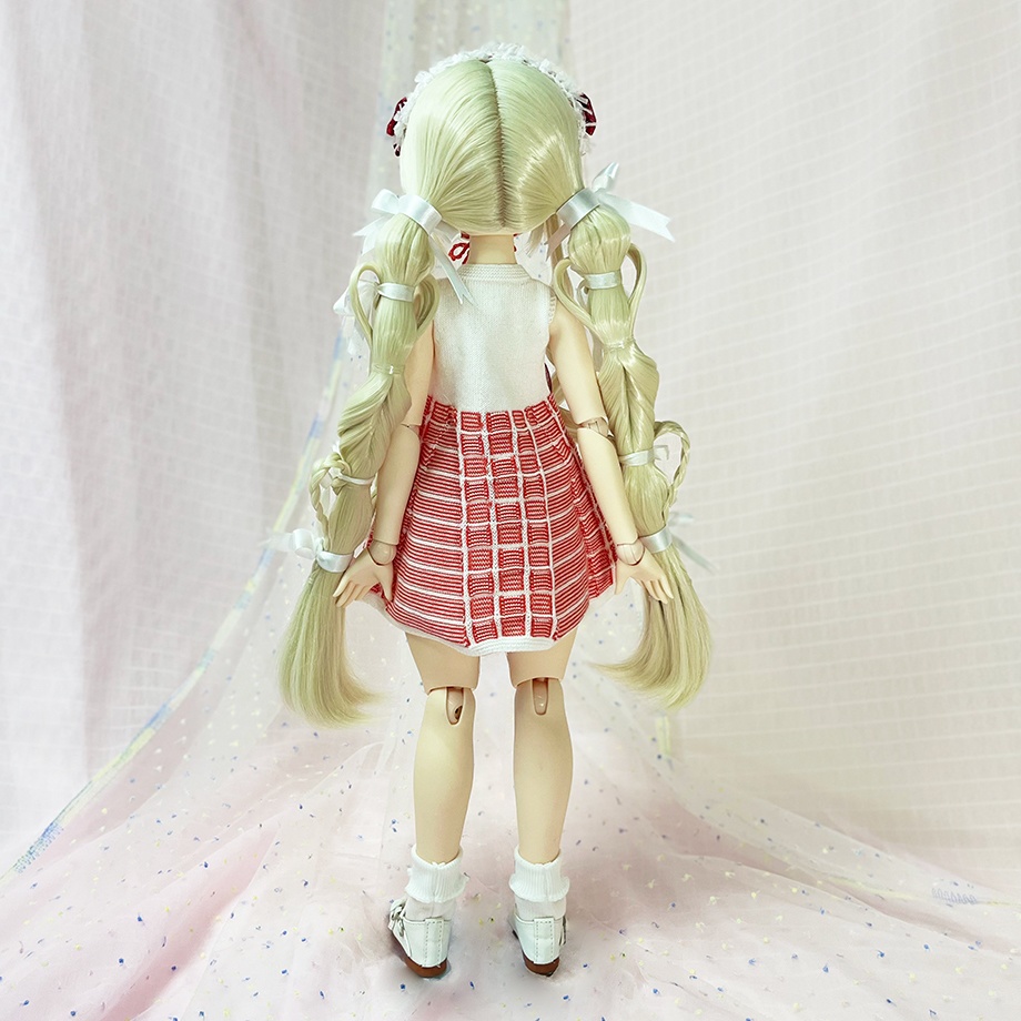 【即納】Sleeveless check dress 【Off-White×Red】