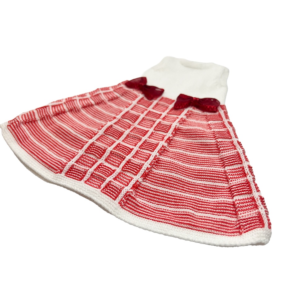 【即納】Sleeveless check dress 【Off-White×Red】