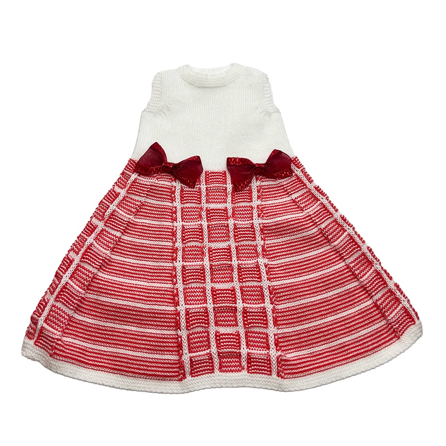 【即納】Sleeveless check dress 【Off-White×Red】