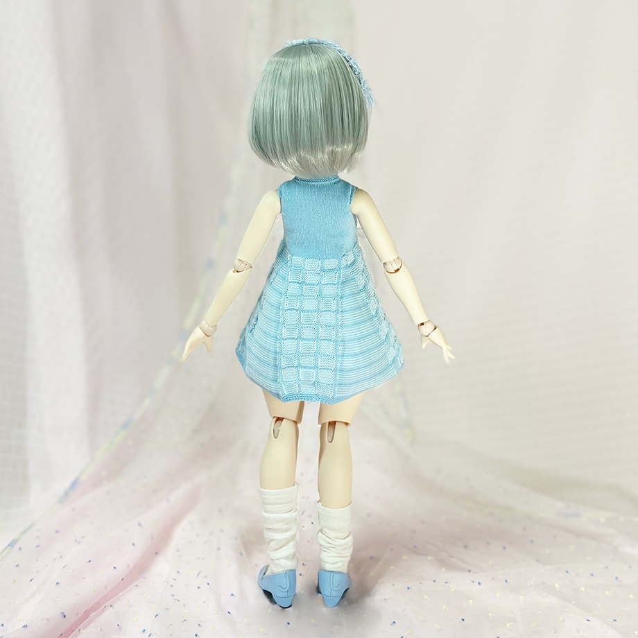 【即納】Sleeveless check dress 【Blue×White】