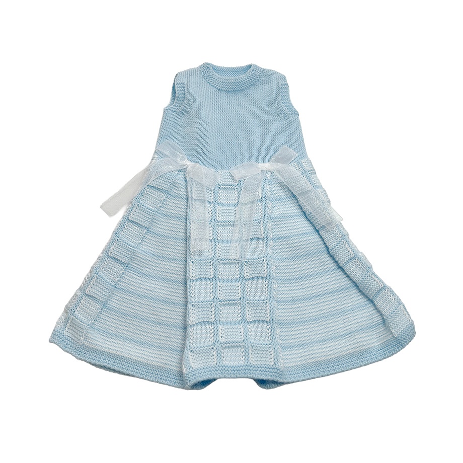 【即納】Sleeveless check dress set【Blue×White】