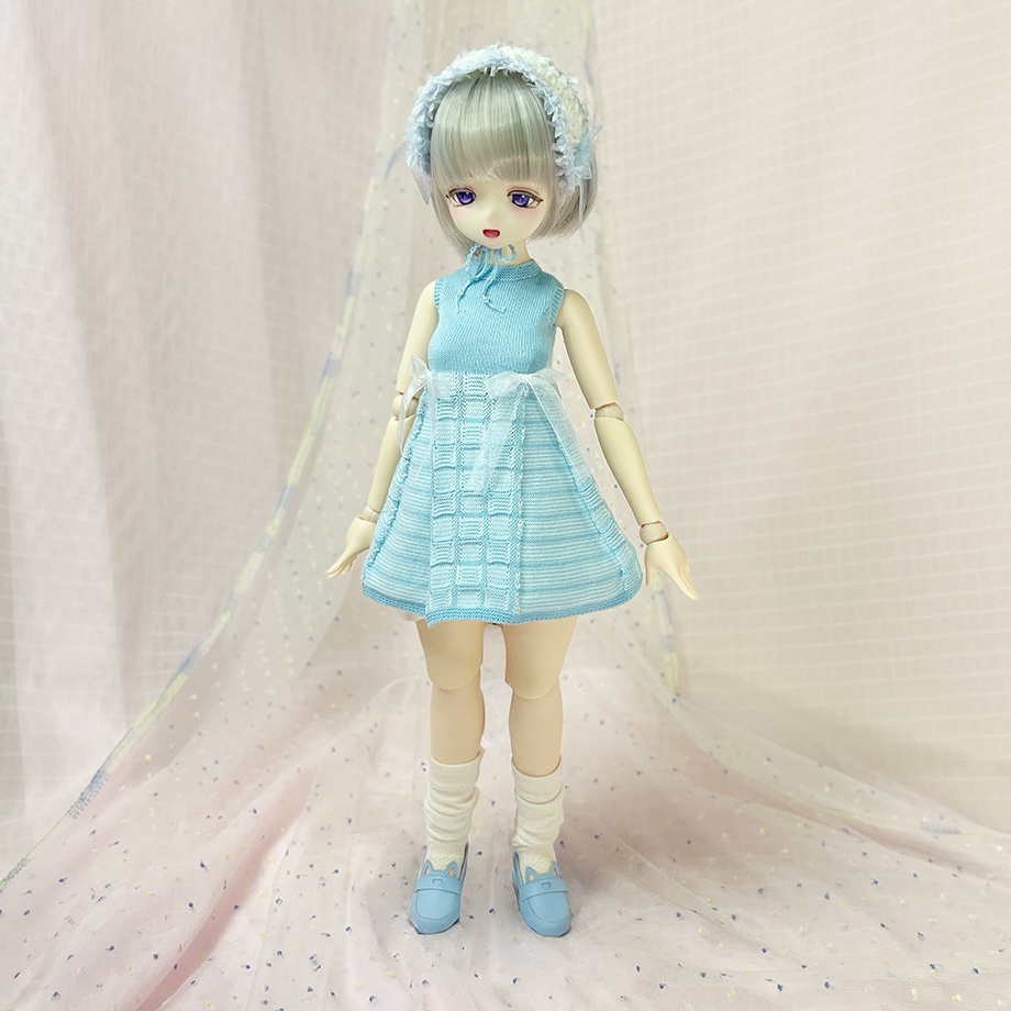 【即納】Sleeveless check dress 【Blue×White】