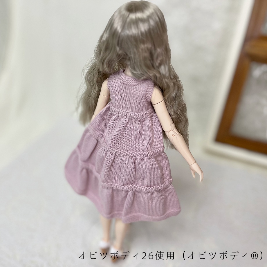 【即納】Sleeveless tiered dress 【Pink】