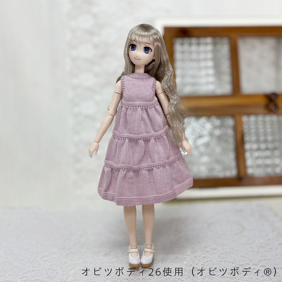 【即納】Sleeveless tiered dress 【Pink】