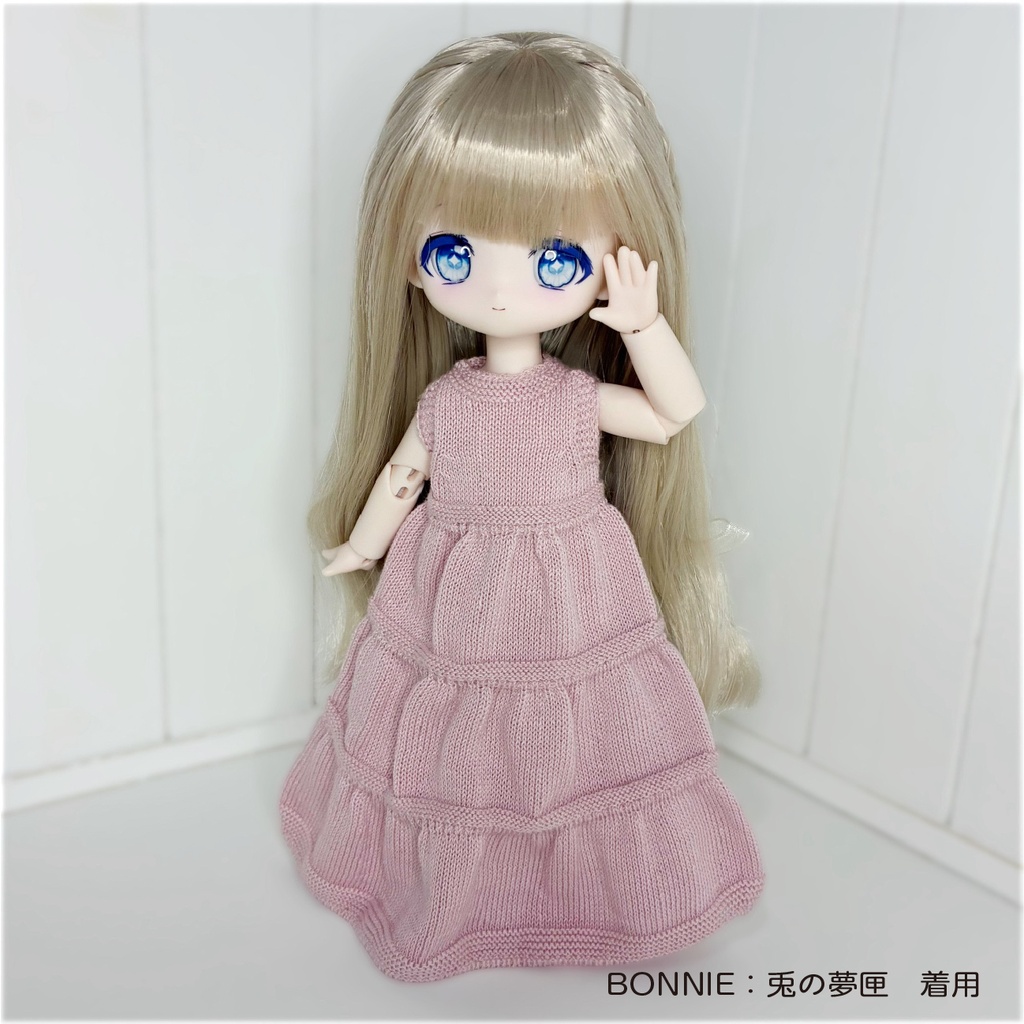 【即納】Sleeveless tiered dress 【Pink】