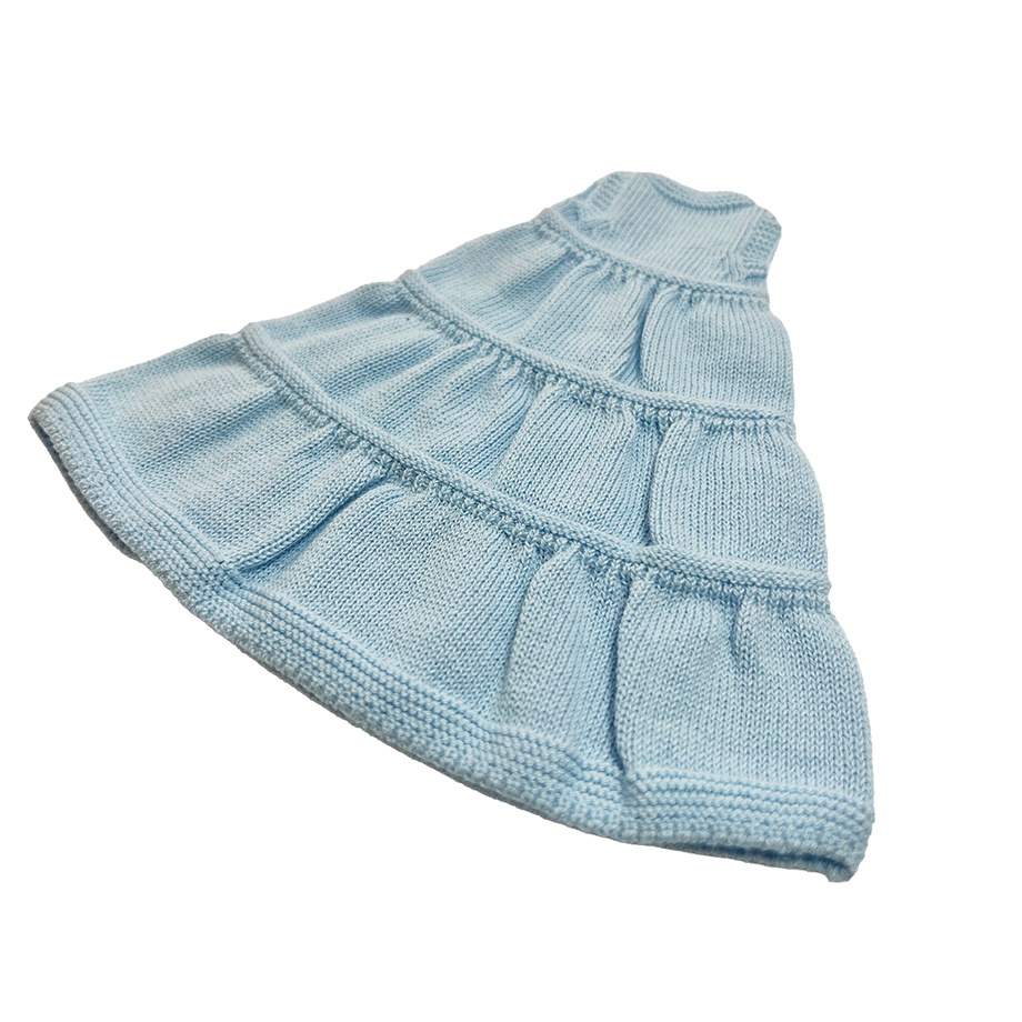 【即納】Sleeveless tiered dress 【Blue】