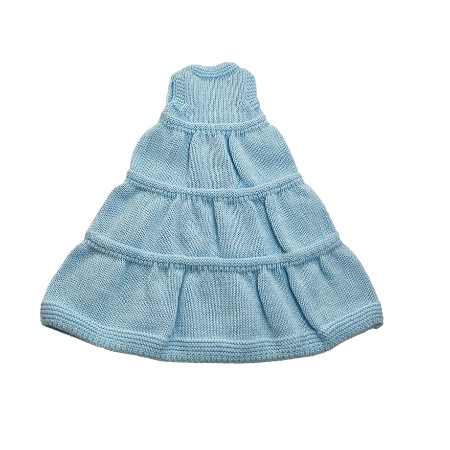 【即納】Sleeveless tiered dress 【Blue】