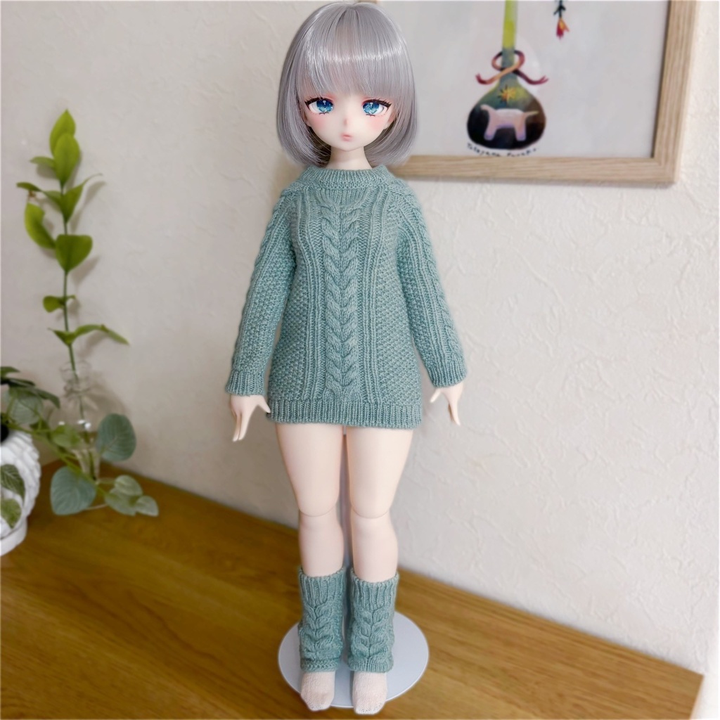 【即納】Cable knit dress