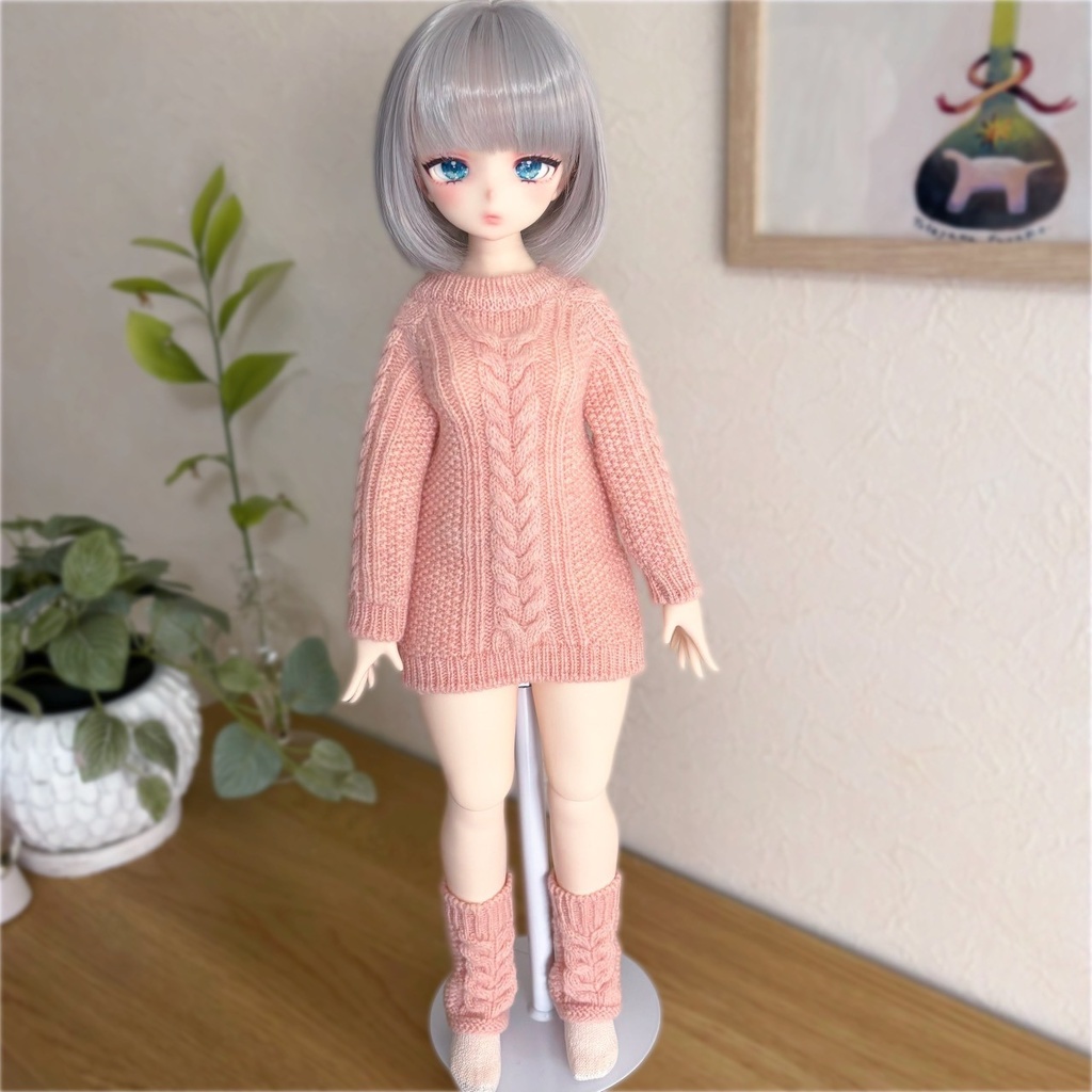 【即納】Cable knit dress