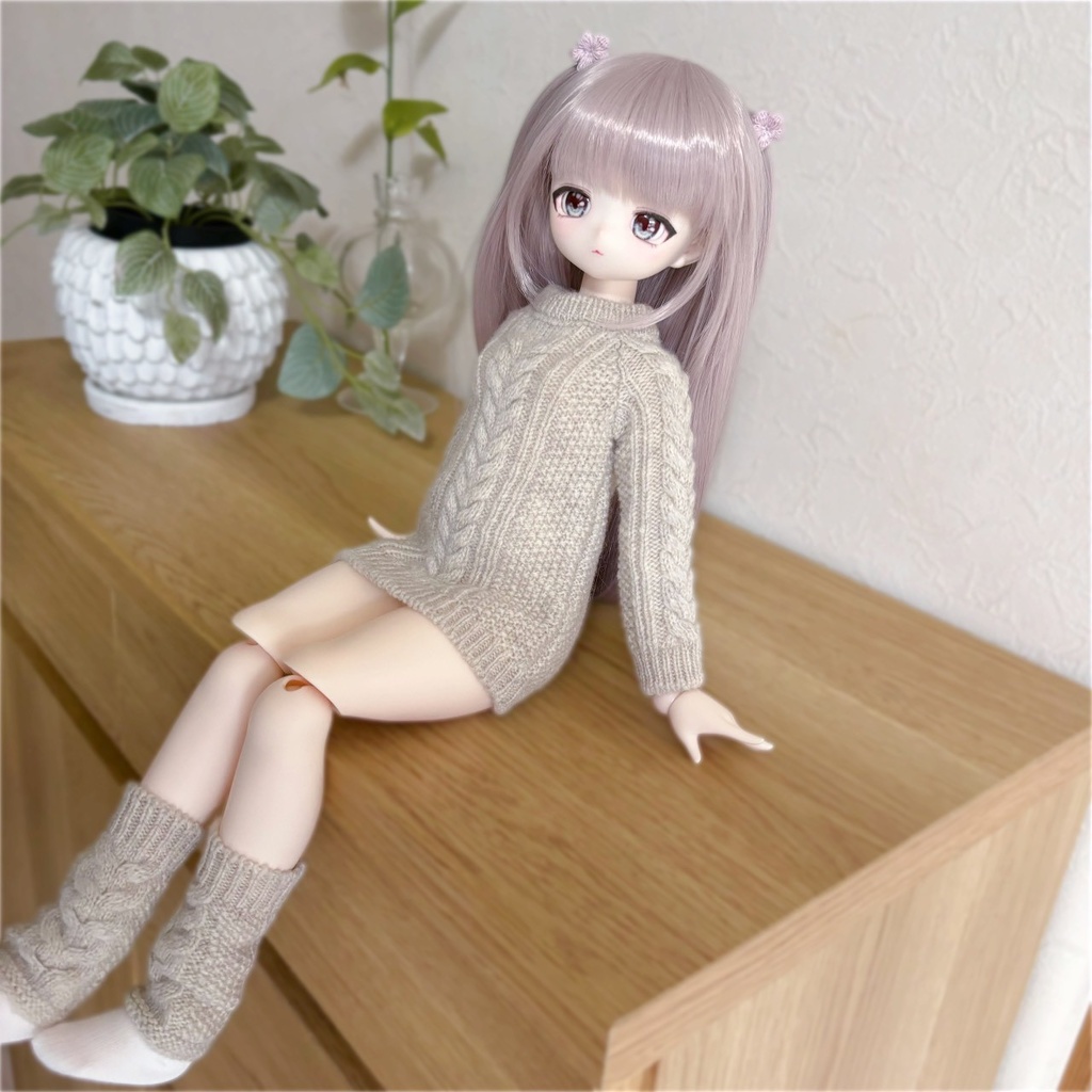 【即納】Cable knit dress