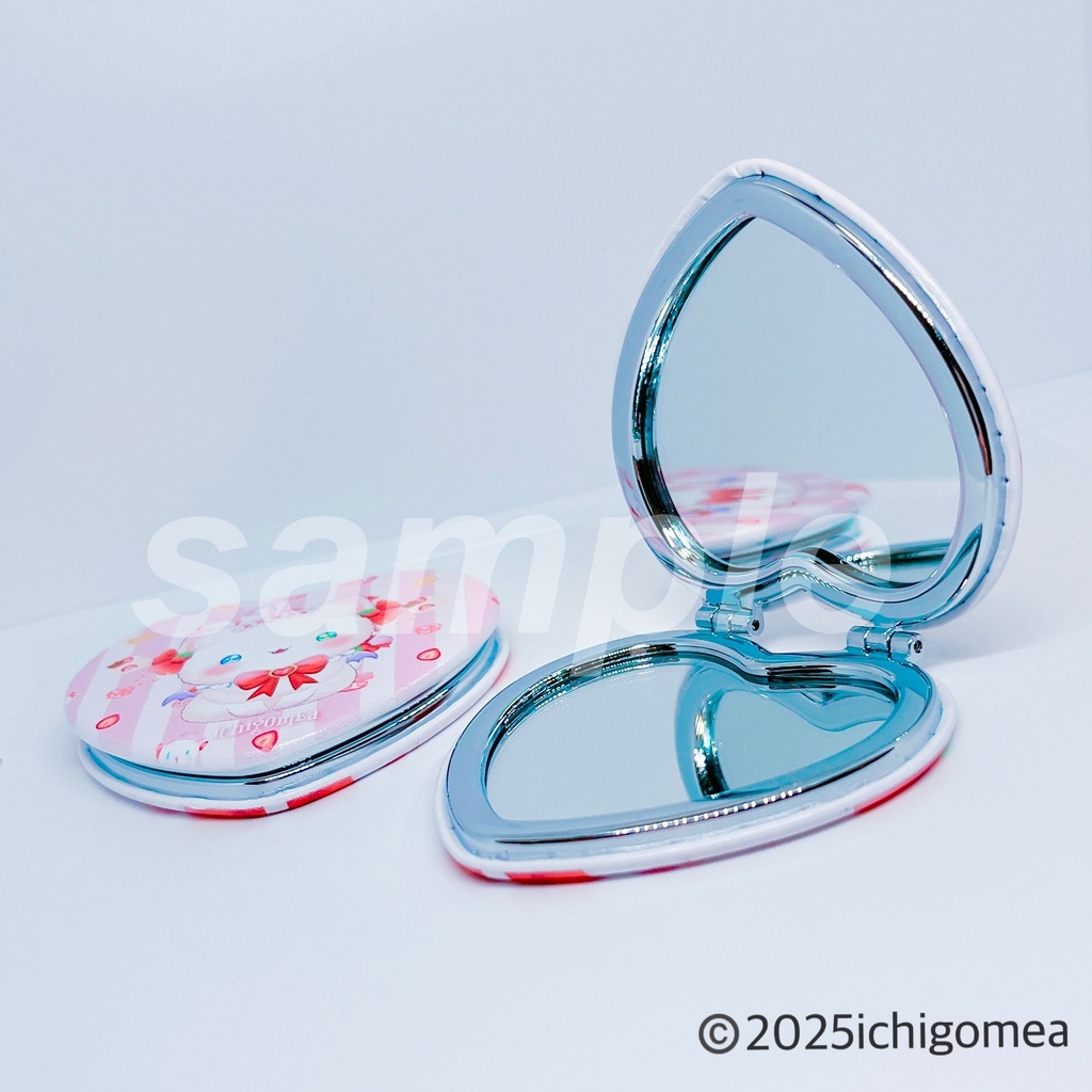 いちごめあPUレザーコンパクトミラー