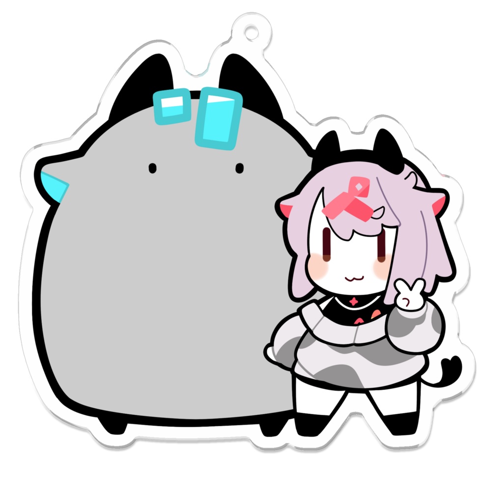 アクリルキーホルダー めうしとタカシ（70 x 70mm）