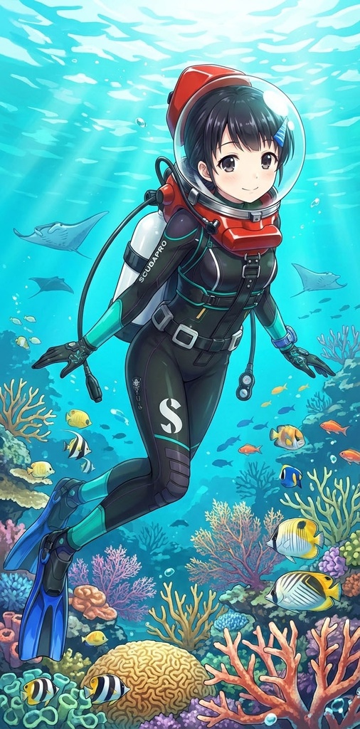 潜水女子 Vol.4 LAMAバブルヘルメット+SPro-WetSuit【水中を泳ぐ女性の美】 Diving Girls Vol.4 - LAMA-Bubble Helmet+SPro-WetSuit【The Beauty of Women Swimming Underwater】