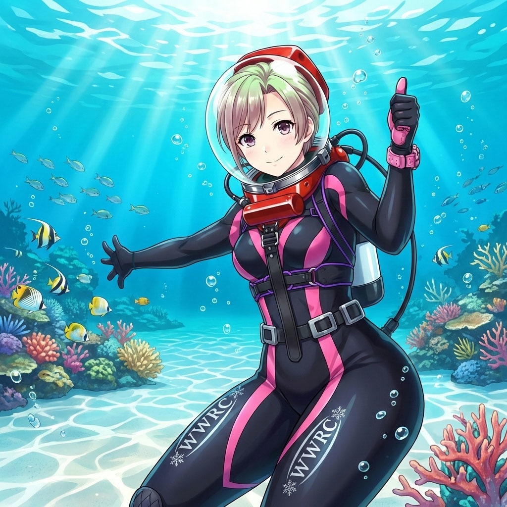 潜水女子 Vol.5 LAMAバブルヘルメット+SAS-WetSuit【水中を泳ぐ女性の美】 Diving Girls Vol.5 - LAMA-Bubble Helmet+SAS-WetSuit【The Beauty of Women Swimming Underwater】