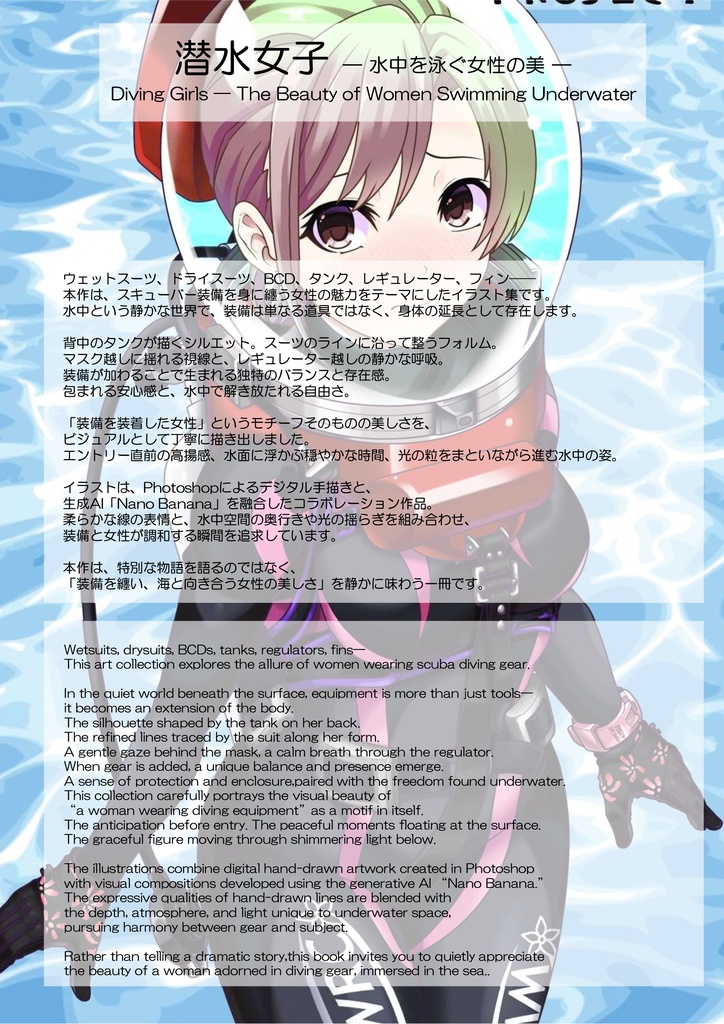 潜水女子 Vol.5 LAMAバブルヘルメット+SAS-WetSuit【水中を泳ぐ女性の美】 Diving Girls Vol.5 - LAMA-Bubble Helmet+SAS-WetSuit【The Beauty of Women Swimming Underwater】