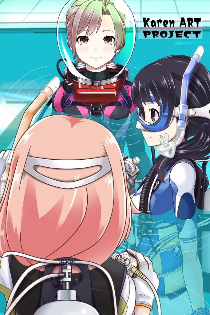 潜水女子 Vol.5 LAMAバブルヘルメット+SAS-WetSuit【水中を泳ぐ女性の美】 Diving Girls Vol.5 - LAMA-Bubble Helmet+SAS-WetSuit【The Beauty of Women Swimming Underwater】