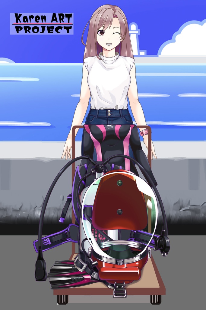 潜水女子 Vol.5 LAMAバブルヘルメット+SAS-WetSuit【水中を泳ぐ女性の美】 Diving Girls Vol.5 - LAMA-Bubble Helmet+SAS-WetSuit【The Beauty of Women Swimming Underwater】