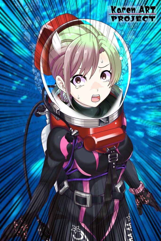 潜水女子 Vol.5 LAMAバブルヘルメット+SAS-WetSuit【水中を泳ぐ女性の美】 Diving Girls Vol.5 - LAMA-Bubble Helmet+SAS-WetSuit【The Beauty of Women Swimming Underwater】