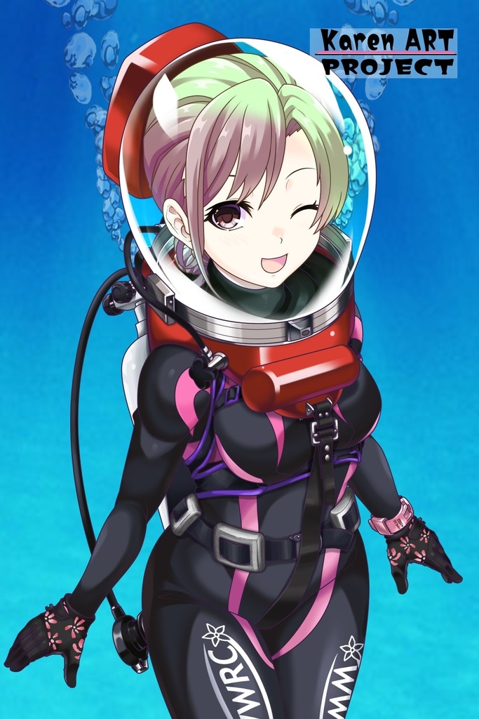 潜水女子 Vol.5 LAMAバブルヘルメット+SAS-WetSuit【水中を泳ぐ女性の美】 Diving Girls Vol.5 - LAMA-Bubble Helmet+SAS-WetSuit【The Beauty of Women Swimming Underwater】