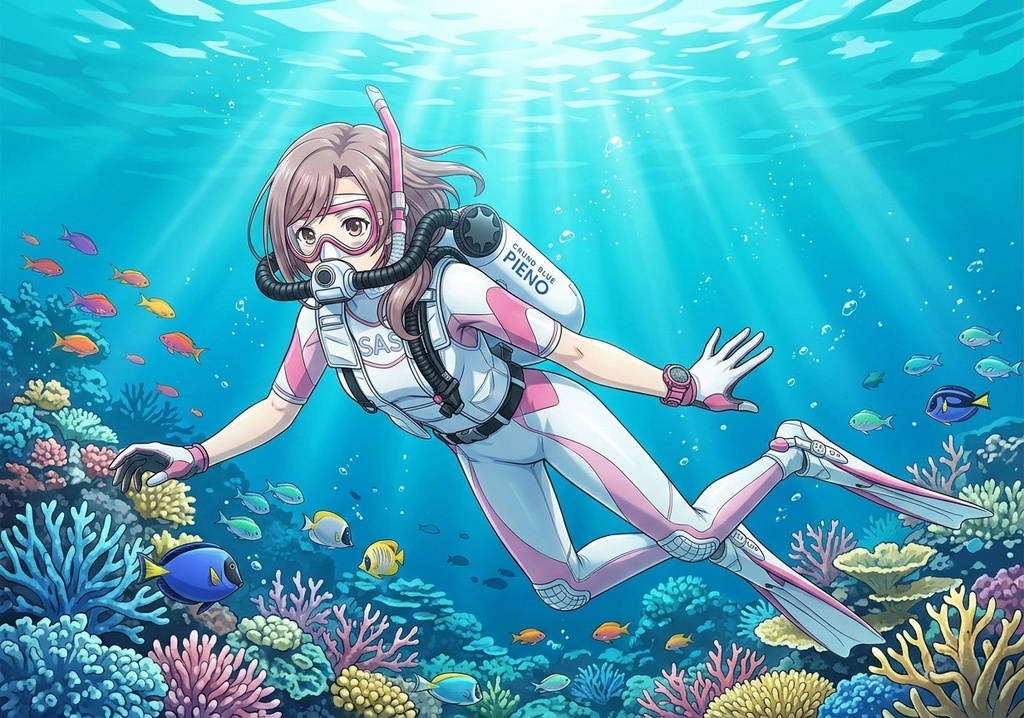 潜水女子 Vol.7 FIENO-GEAR+SAS-WetSuit【水中を泳ぐ女性の美】 Diving Girls Vol.7 - FIENO-GEAR+SAS-WetSuit【The Beauty of Women Swimming Underwater】