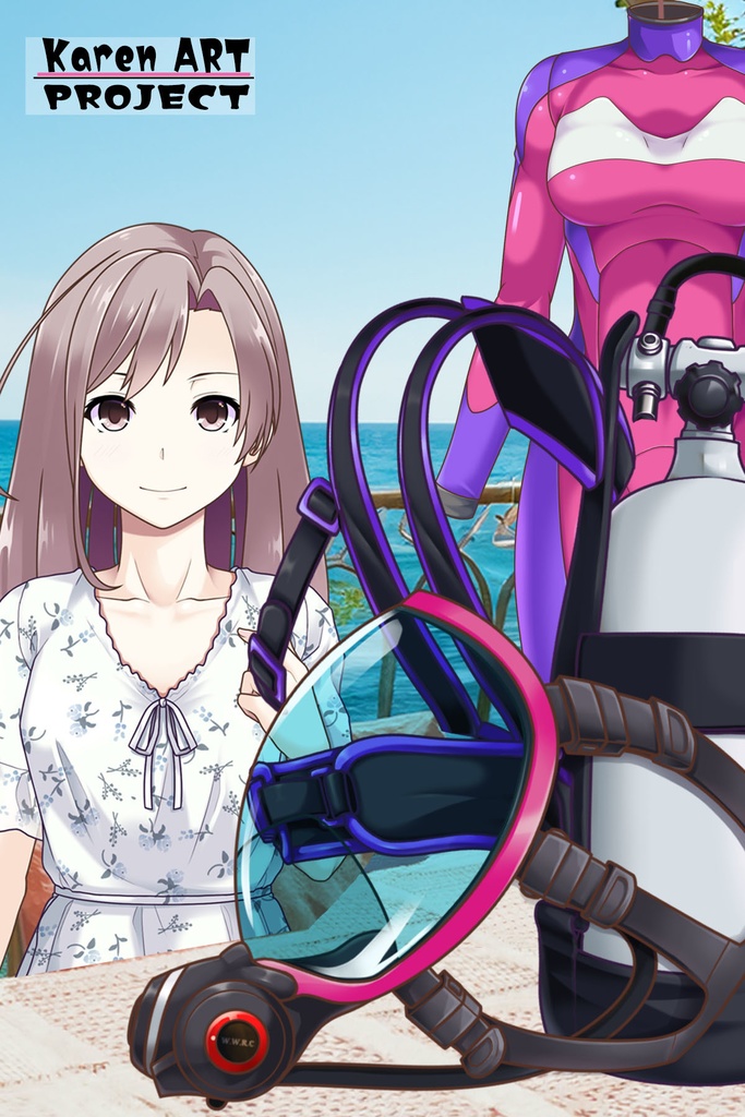 潜水女子 Vol.8 Full Face Mask-Diving GEAR【水中を泳ぐ女性の美】 Diving Girls Vol.8 - Full Face Mask-Diving GEAR【The Beauty of Women Swimming Underwater】