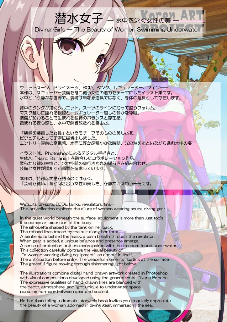 潜水女子 Vol.8 Full Face Mask-Diving GEAR【水中を泳ぐ女性の美】 Diving Girls Vol.8 - Full Face Mask-Diving GEAR【The Beauty of Women Swimming Underwater】