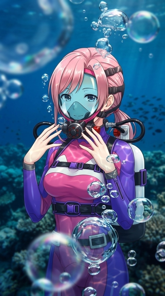 潜水女子 Vol.8 Full Face Mask-Diving GEAR【水中を泳ぐ女性の美】 Diving Girls Vol.8 - Full Face Mask-Diving GEAR【The Beauty of Women Swimming Underwater】