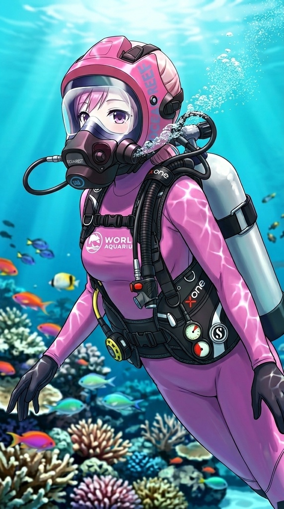潜水女子 Vol.9 OCEAN REEF Full Face Mask-Diving GEAR【水中を泳ぐ女性の美】 Diving Girls Vol.9 - OCEAN REEF Full Face Mask-Diving GEAR【The Beauty of Women Swimming Underwater】