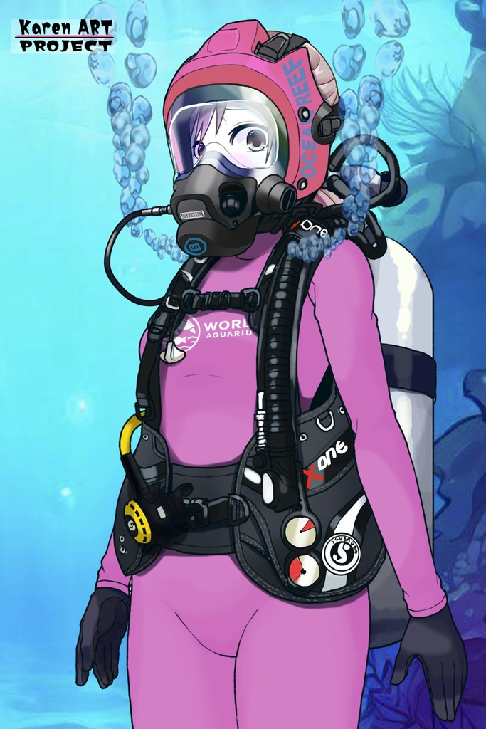 潜水女子 Vol.9 OCEAN REEF Full Face Mask-Diving GEAR【水中を泳ぐ女性の美】 Diving Girls Vol.9 - OCEAN REEF Full Face Mask-Diving GEAR【The Beauty of Women Swimming Underwater】