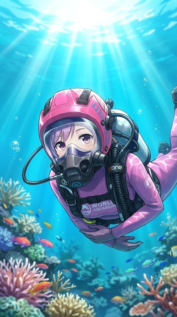 潜水女子 Vol.9 OCEAN REEF Full Face Mask-Diving GEAR【水中を泳ぐ女性の美】 Diving Girls Vol.9 - OCEAN REEF Full Face Mask-Diving GEAR【The Beauty of Women Swimming Underwater】