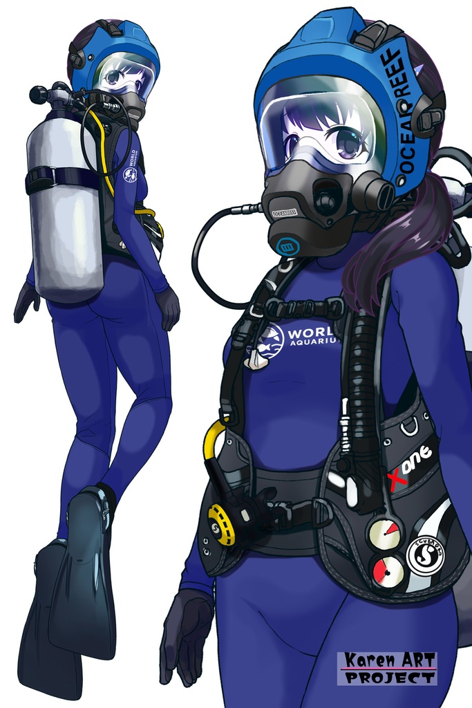 潜水女子 Vol.10 OCEAN REEF Full Face Mask-Diving GEAR【水中を泳ぐ女性の美】 Diving Girls Vol.10 - OCEAN REEF Full Face Mask-Diving GEAR【The Beauty of Women Swimming Underwater】