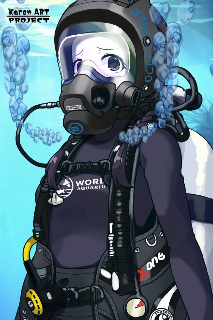 潜水女子 Vol.11 OCEAN REEF Full Face Mask-Diving GEAR【水中を泳ぐ女性の美】 Diving Girls Vol.11 - OCEAN REEF Full Face Mask-Diving GEAR【The Beauty of Women Swimming Underwater】